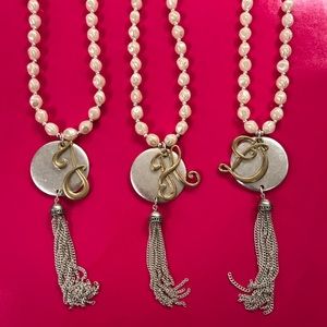 Longer Pendant Monogram Initial Necklaces, NWT